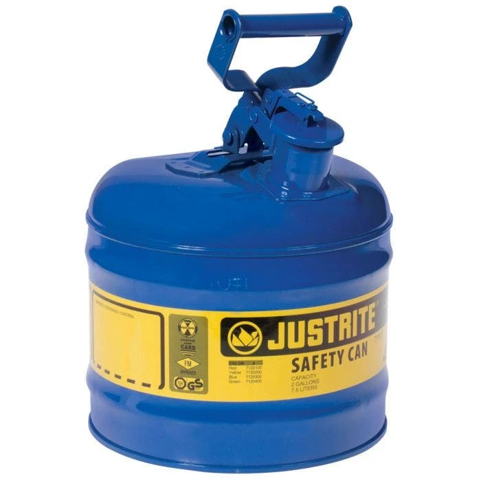 Justrite Type I Safety Can 2 Gal, Blue 1 Justrite Type I Safety Can 2 Gal, Blue