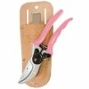 Pink Leonard Traditional Bypass Pruner With Case