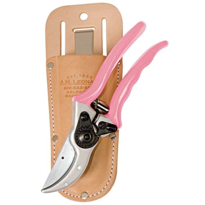 Pink Leonard Traditional Bypass Pruner With Case 1 Pink Leonard Traditional Bypass Pruner With Case