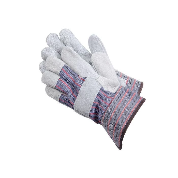 Leather/Cotton Ticking Work Glove LG 1 Leather/Cotton Ticking Work Glove LG