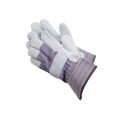 Leather/Cotton Ticking Work Glove XL
