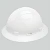 Safety Helmet Full Brm W/Access Slots 4-Point Mega Ratchet Suspn White
