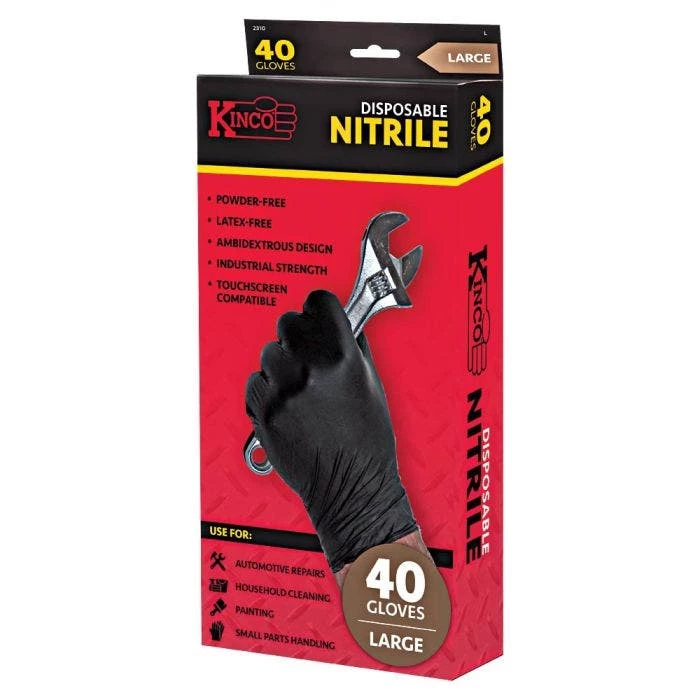 Kinco Powder-Free Disposable Nitrile Gloves, Large, 40/PKG 2 Kinco Powder-Free Disposable Nitrile Gloves, Large, 40/PKG - Image 2