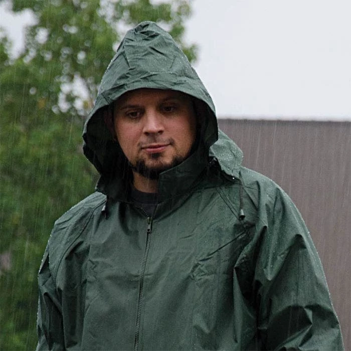 Premium Polyester Coated Rainsuit, Green, Medium 2 Premium Polyester Coated Rainsuit, Green, Medium - Image 2