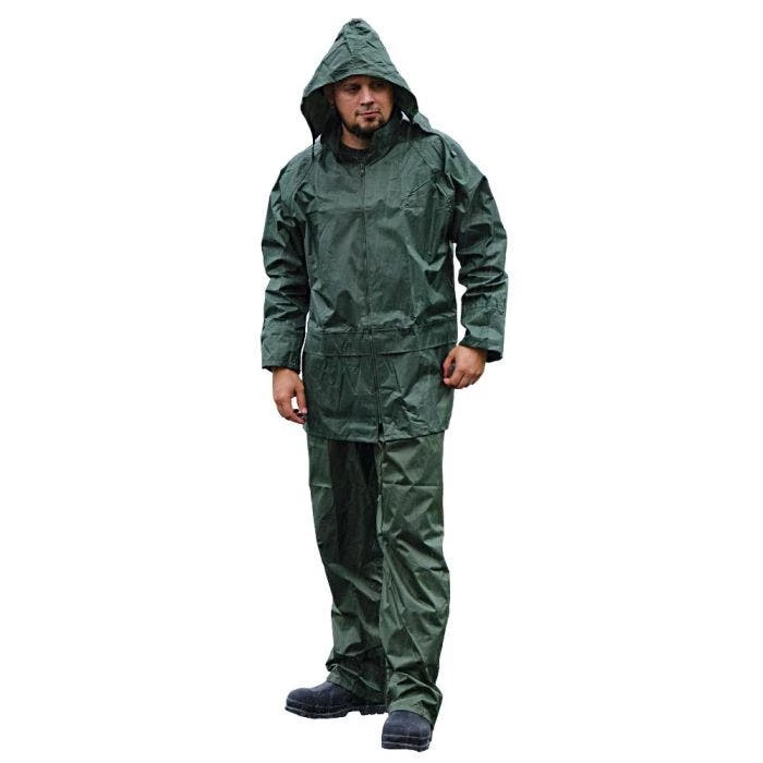 Premium Polyester Coated Rainsuit, Green, Large 1 Premium Polyester Coated Rainsuit, Green, Large
