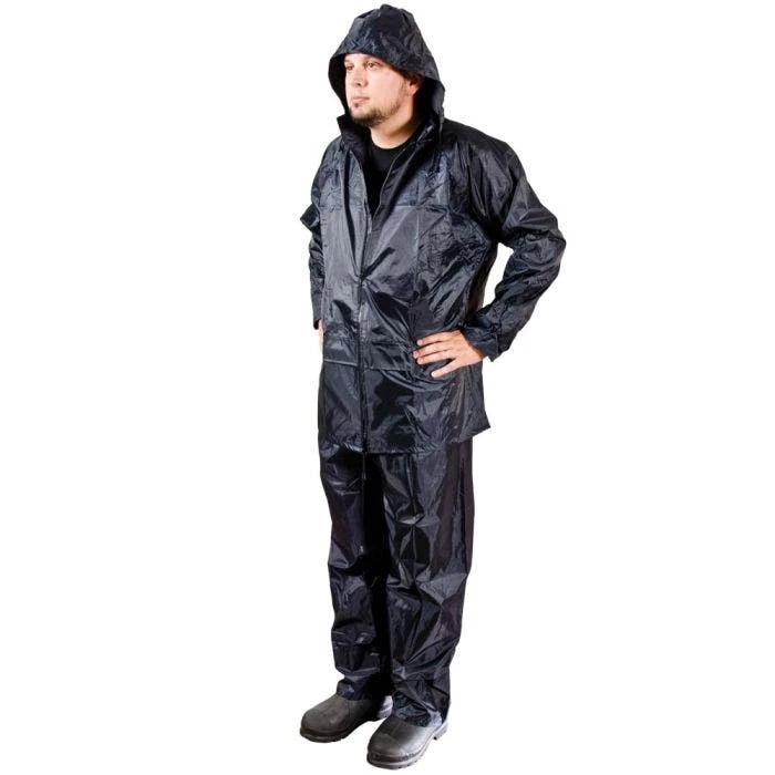 Premium Polyester Coated Rainsuit, Blue, Medium 1 Premium Polyester Coated Rainsuit, Blue, Medium