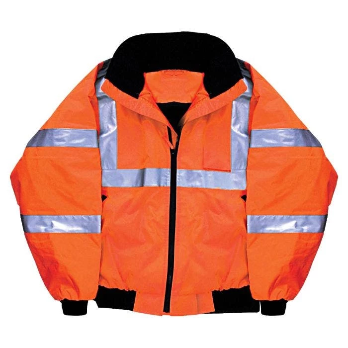Majestic-Lined Orange Bomber Jacket Class III - Size XL 1 Majestic-Lined Orange Bomber Jacket Class III - Size XL