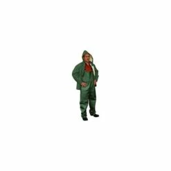 Onguard Heavy Duty Rain Suit Ribbed PVC On Non-Woven Polyester Olive Green MD