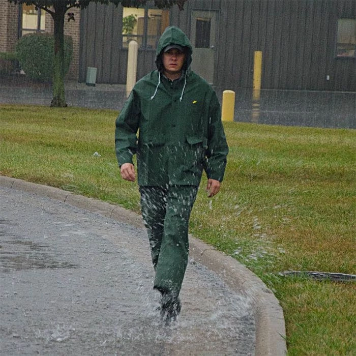 Onguard Sitex 3 Piece PVC On Polyester Rainsuit Green MD 3 Onguard Sitex 3 Piece PVC On Polyester Rainsuit Green MD - Image 3