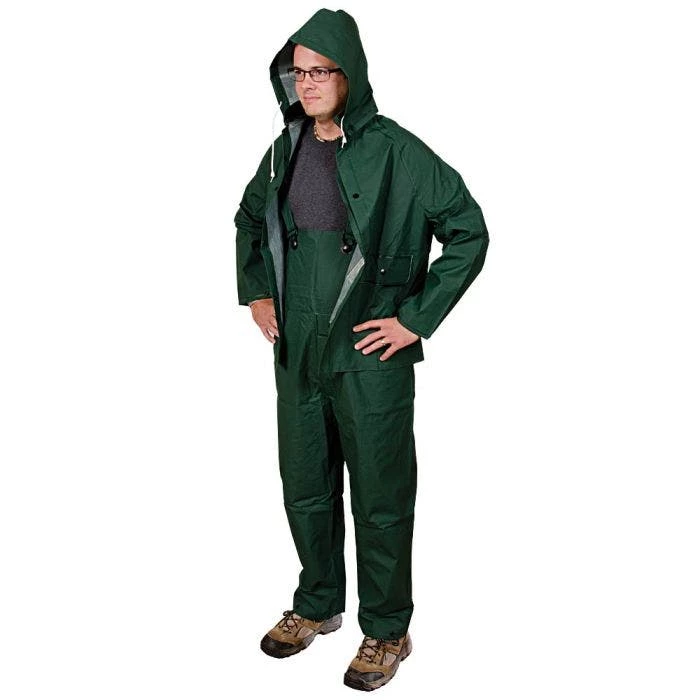 Onguard Sitex 3 Piece PVC On Polyester Rainsuit Green LG 1 Onguard Sitex 3 Piece PVC On Polyester Rainsuit Green LG