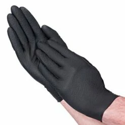 6mil Black Nitrile Disposable Industrial Glove With Diamond Texture 100/Box