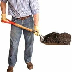 Leonard Steel Scoop Shovel With Size 10 Blade And D-Grip Handle -Wilson Bros Gardens Shop ams10 mulch 1