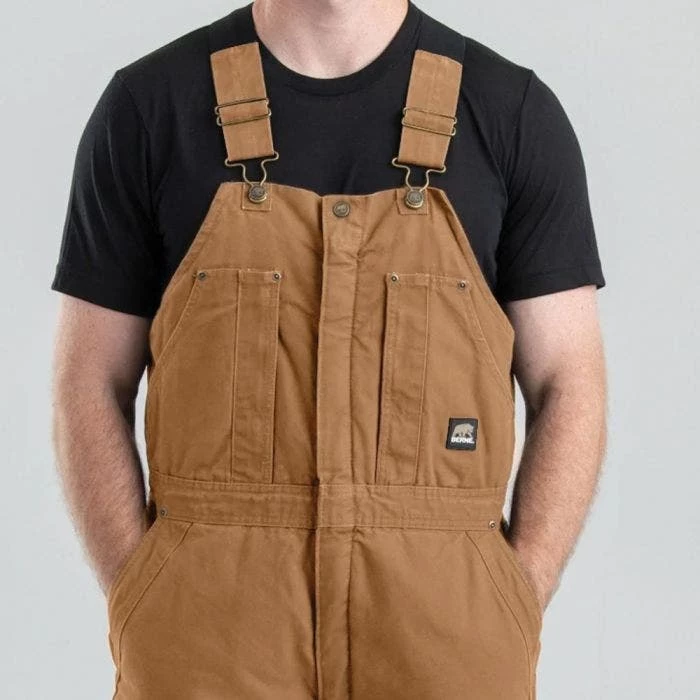 BERNE Original Washed Insulated Bib Overalls Brown 2X Large 2 BERNE Original Washed Insulated Bib Overalls Brown 2X Large - Image 2