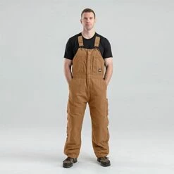 BERNE Original Washed Insulated Bib Overalls Brown 2X Large