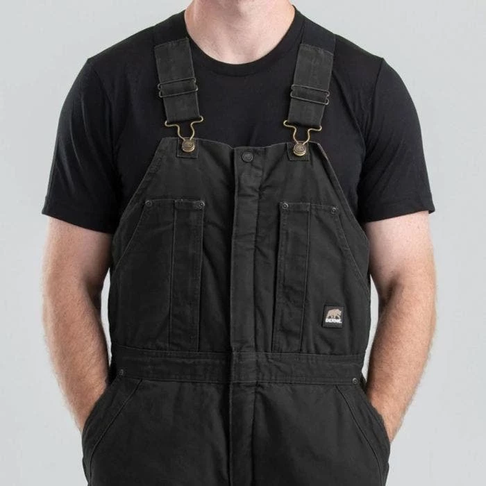 BERNE Original Washed Insulated Bib Overalls Black 2X Large Tall 2 BERNE Original Washed Insulated Bib Overalls Black 2X Large Tall - Image 2