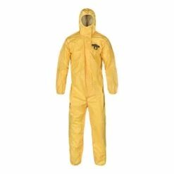 Chemical Protective Coveralls With Attached Hood Yellow