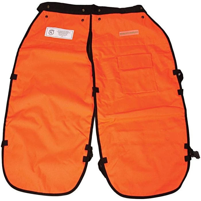 Apron Style Chainsaw Chaps, Safety Orange, Long Length 3 Apron Style Chainsaw Chaps, Safety Orange, Long Length - Image 3