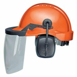 Elvex; ProGuard Helmet With 6-Point Safety Cap, Ear Muff And Lexan Face Shield