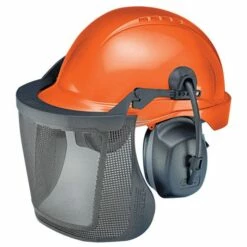 Elvex Safety Helmet With Mesh Visor And Ear Muffs NRR 27db