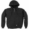 BERNE Original Washed Hooded Jackets, Black, Size Extra Large Tall