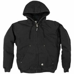 BERNE Original Washed Hooded Jackets, Black, Size Extra Large Tall