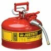 Justrite Type II Accuflow Safety Can, 2.5 Gal, Red
