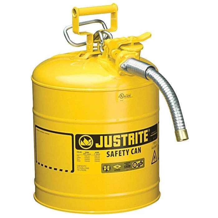 Justrite Type II Accuflow Safety Can, 5 Gal, Yellow 1 Justrite Type II Accuflow Safety Can, 5 Gal, Yellow