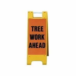 Warning Barricade Tree Work Ahead