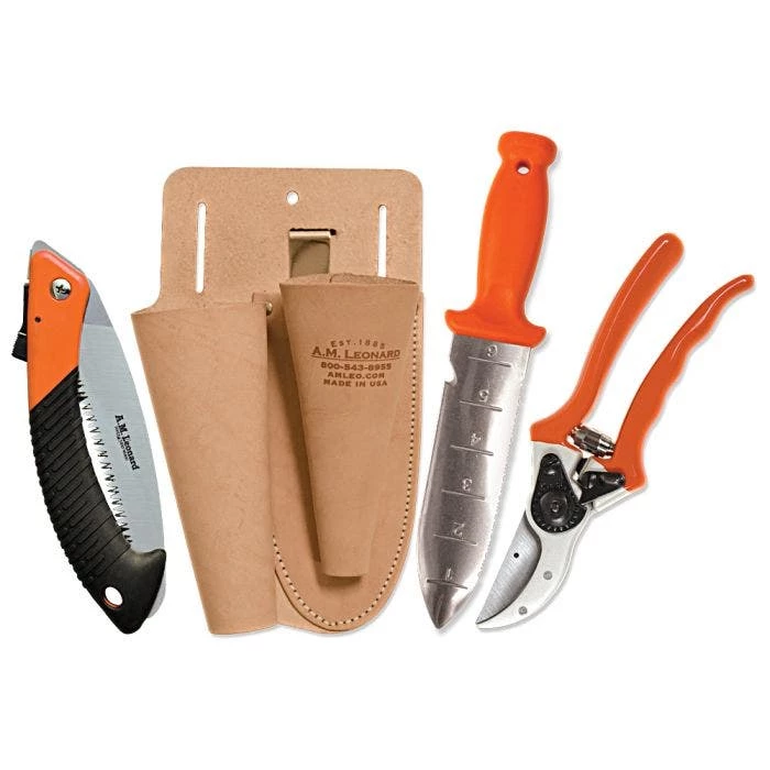 Leonard Deluxe Soil Knife, Pruner, Saw, And Sheath Combo 1 Leonard Deluxe Soil Knife, Pruner, Saw, And Sheath Combo
