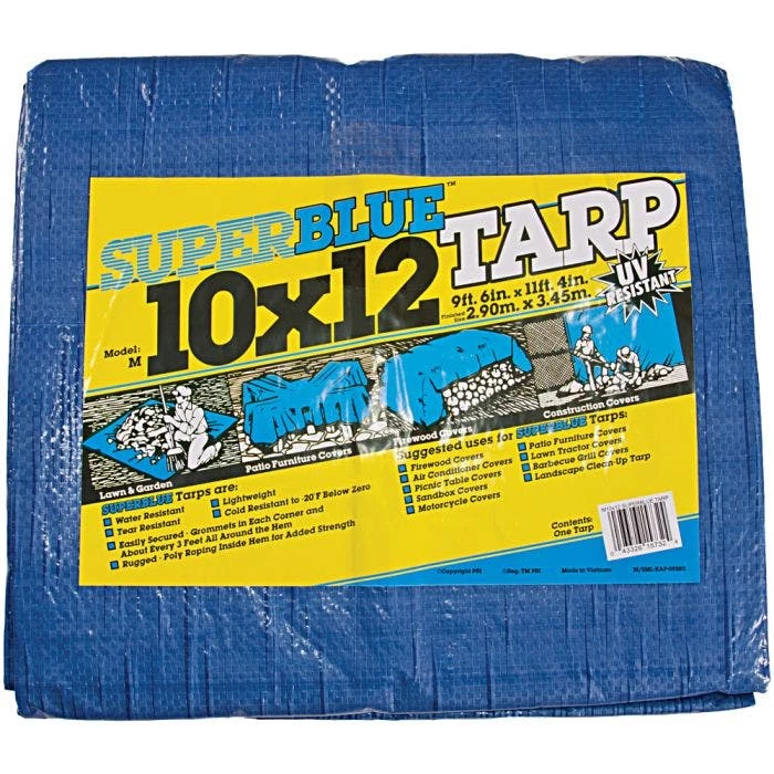 Blue Polytuf Tarp, 10ft X12ft 1 Blue Polytuf Tarp, 10ft X12ft