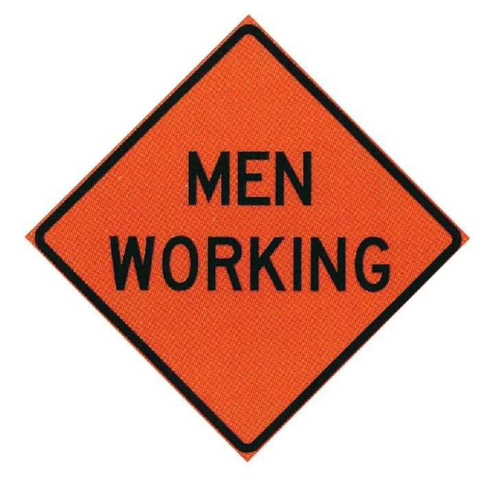 Roll Up 36in Non Reflective Mesh Safety Sign: Men Working 1 Roll Up 36in Non Reflective Mesh Safety Sign: Men Working