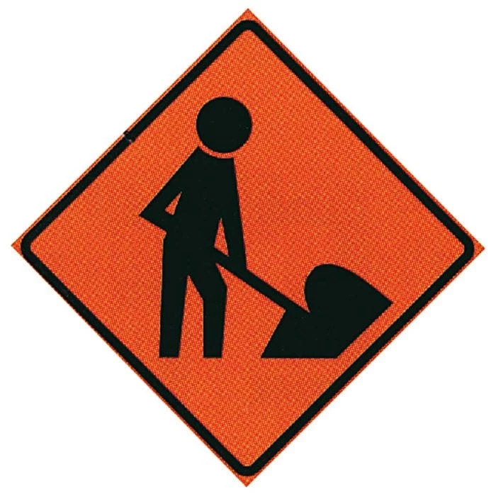 Roll Up 36in Non Reflective Mesh Safety Sign: Men Working Symbol 1 Roll Up 36in Non Reflective Mesh Safety Sign: Men Working Symbol