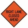 Roll Up 36in Non Reflective Mesh Safety Sign: Right Lane Closed