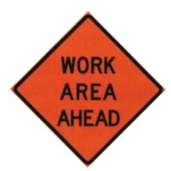 Roll Up 36in Non Reflective Mesh Safety Sign: Work Area Ahead