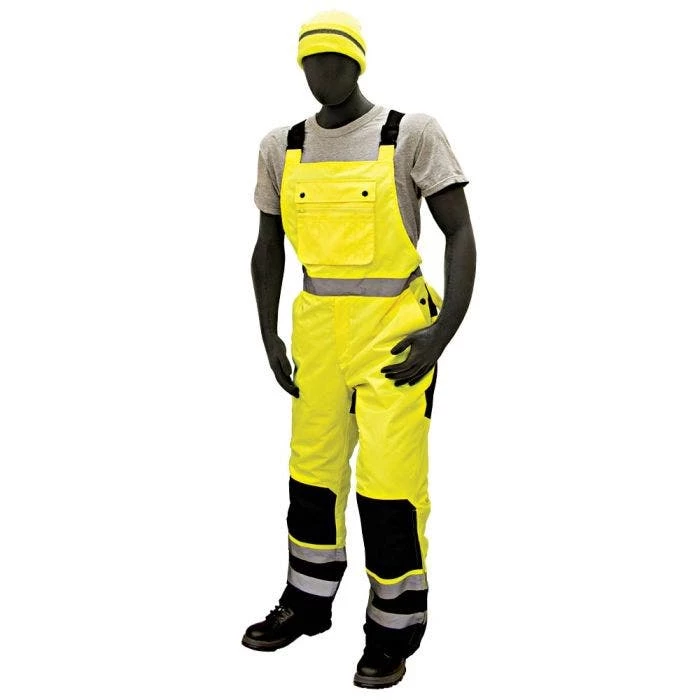 Majestic Hi-Viz Waterproof Bibs Black Knees And Cuffs 1 Majestic Hi-Viz Waterproof Bibs Black Knees And Cuffs