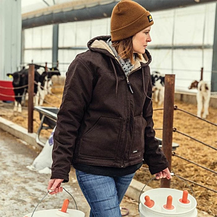 BERNE Women's Softstone Hooded Coats, Dark Brown 2 BERNE Women's Softstone Hooded Coats, Dark Brown - Image 2