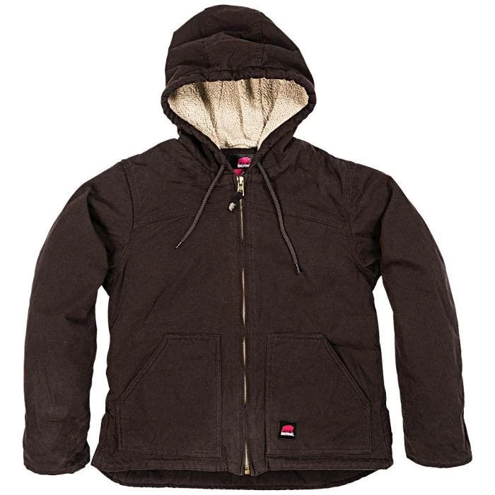 BERNE Women's Softstone Hooded Coats, Dark Brown, Size 4XL 1 BERNE Women's Softstone Hooded Coats, Dark Brown, Size 4XL